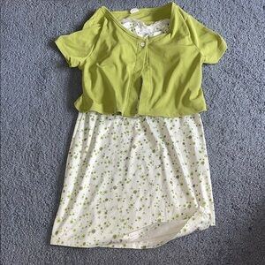 Green and White Kids Dress